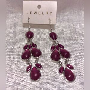 Elegant Teardrop Dangle Earrings in Purple